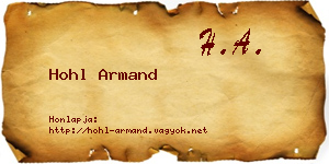 Hohl Armand névjegykártya
